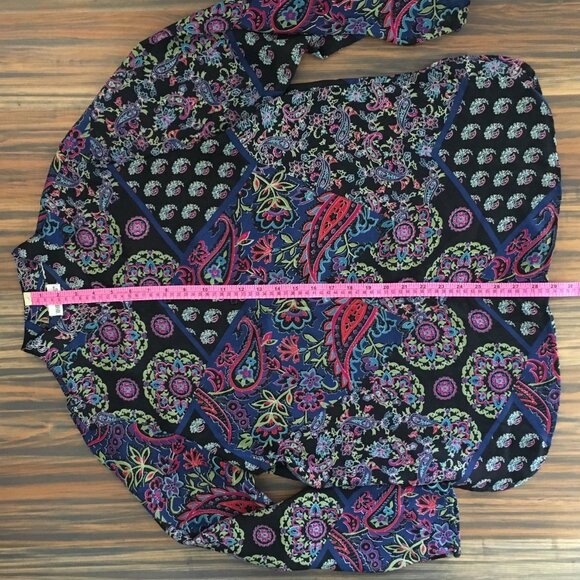 [White Stag] Sheer Paisley Button Down Shirt | See Measurements | Good - Picture 3 of 9